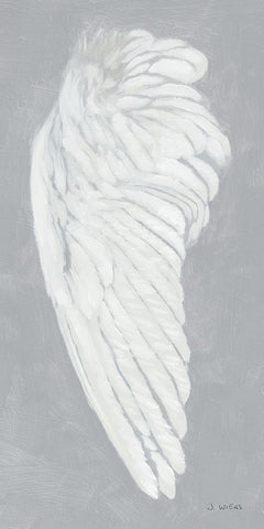 Wings II on Gray Flipped White Modern Wood Framed Art Print with Double Matting by Wiens, James