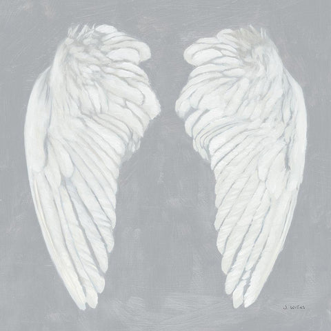 Wings I on Gray Flipped Black Modern Wood Framed Art Print with Double Matting by Wiens, James