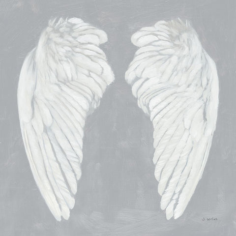 Wings I on Gray Flipped Black Ornate Wood Framed Art Print with Double Matting by Wiens, James