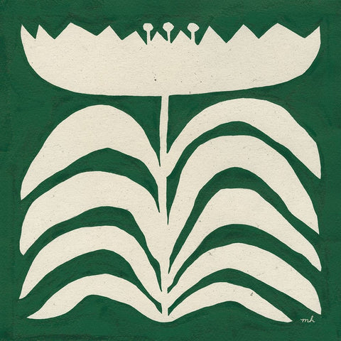 Delighted II Emerald White Modern Wood Framed Art Print with Double Matting by Hershey, Moira