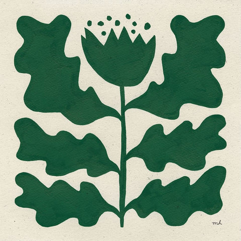 Delighted IV Emerald White Modern Wood Framed Art Print with Double Matting by Hershey, Moira