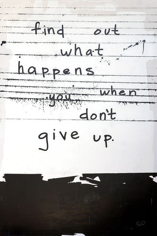 Dont Give Up Black Ornate Wood Framed Art Print with Double Matting by Youngstrom, Kent