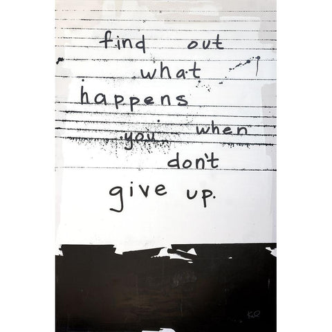 Dont Give Up Black Modern Wood Framed Art Print by Youngstrom, Kent