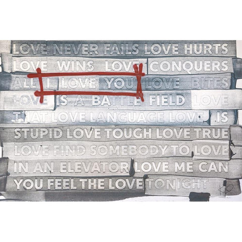 Graffiti Love White Modern Wood Framed Art Print by Youngstrom, Kent