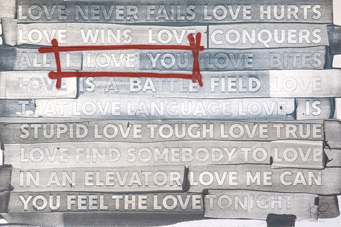 Graffiti Love Black Ornate Wood Framed Art Print with Double Matting by Youngstrom, Kent