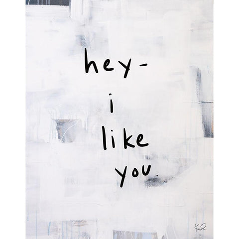 Hey I White Modern Wood Framed Art Print by Youngstrom, Kent