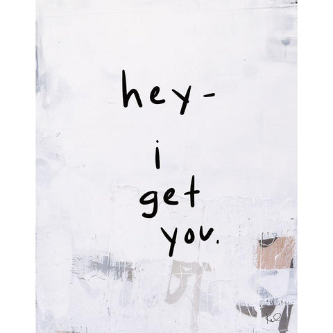 Hey IV White Modern Wood Framed Art Print by Youngstrom, Kent