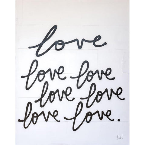 Love Times Seven White Modern Wood Framed Art Print by Youngstrom, Kent