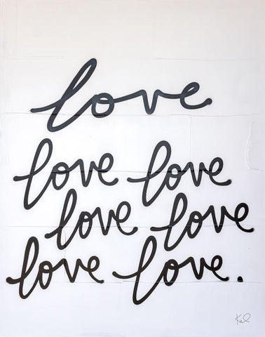 Love Times Seven White Modern Wood Framed Art Print with Double Matting by Youngstrom, Kent