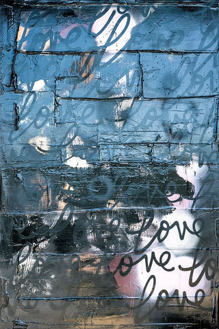 Love Graffiti White Modern Wood Framed Art Print with Double Matting by Youngstrom, Kent