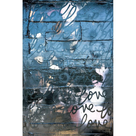 Love Graffiti Black Modern Wood Framed Art Print with Double Matting by Youngstrom, Kent