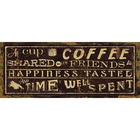 Coffee Quote III Gold Ornate Wood Framed Art Print with Double Matting by Pela Studio