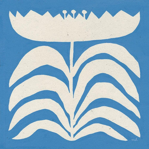 Delighted II Blue White Modern Wood Framed Art Print by Hershey, Moira