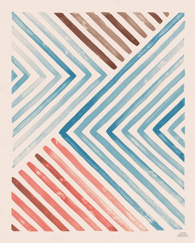 Red and Blue Sunset I Black Ornate Wood Framed Art Print with Double Matting by Marshall, Laura