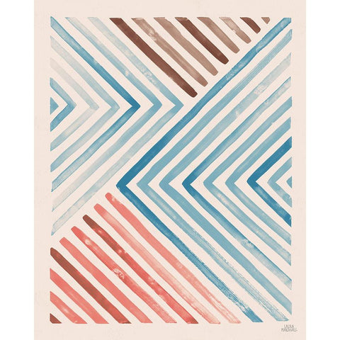 Red and Blue Sunset I White Modern Wood Framed Art Print by Marshall, Laura