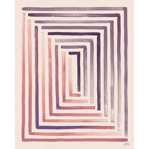 Red and Blue Sunset II Black Modern Wood Framed Art Print with Double Matting by Marshall, Laura