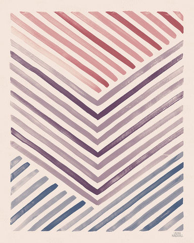 Red and Blue Sunset IV Black Ornate Wood Framed Art Print with Double Matting by Marshall, Laura