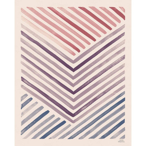 Red and Blue Sunset IV Black Modern Wood Framed Art Print with Double Matting by Marshall, Laura