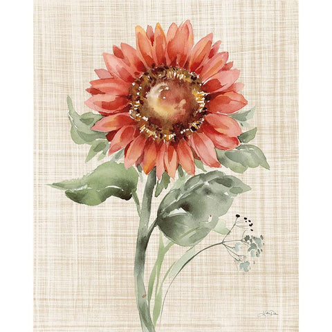 Autumn Ramble II Linen Gold Ornate Wood Framed Art Print with Double Matting by Pete, Katrina