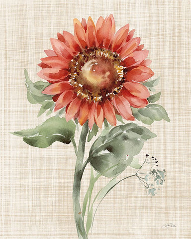 Autumn Ramble II Linen Black Ornate Wood Framed Art Print with Double Matting by Pete, Katrina