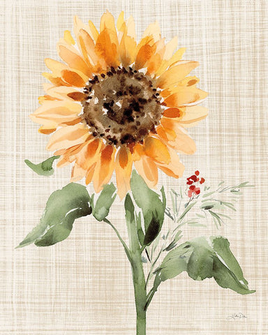 Autumn Ramble III Linen Black Ornate Wood Framed Art Print with Double Matting by Pete, Katrina