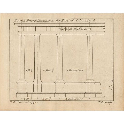 Architectural Drawings V Black Modern Wood Framed Art Print with Double Matting by Wild Apple Portfolio