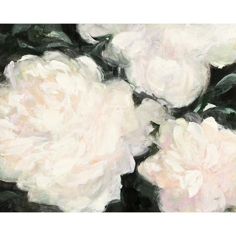 Blushing Summer II on Black Black Modern Wood Framed Art Print with Double Matting by Purinton, Julia