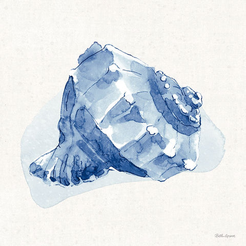 Seaside X Blue White Modern Wood Framed Art Print with Double Matting by Grove, Beth