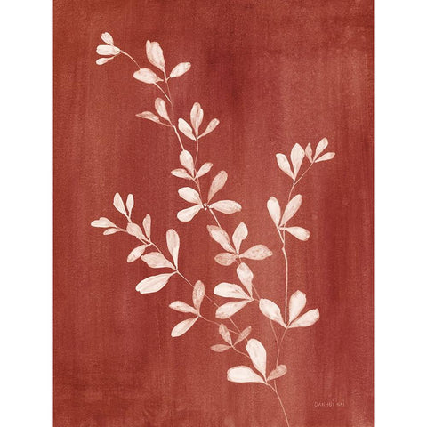 Simple Nature II Burgundy Gold Ornate Wood Framed Art Print with Double Matting by Nai, Danhui