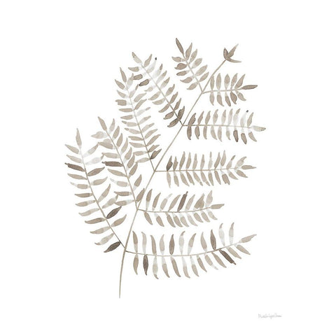 Woodland Fern Khaki Black Modern Wood Framed Art Print with Double Matting by Charro, Mercedes Lopez