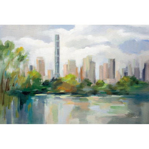 Central Park Early Spring White Modern Wood Framed Art Print by Vassileva, Silvia