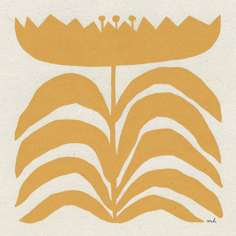 Delighted III Yellow Black Ornate Wood Framed Art Print with Double Matting by Hershey, Moira