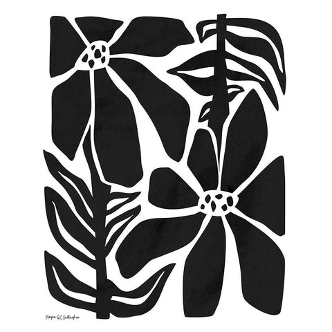 Flower Power I BW Black Modern Wood Framed Art Print by Gallagher, Megan