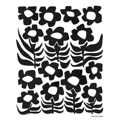 Flower Power III BW Gold Ornate Wood Framed Art Print with Double Matting by Gallagher, Megan