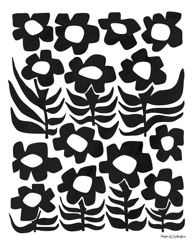 Flower Power III BW Black Ornate Wood Framed Art Print with Double Matting by Gallagher, Megan
