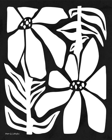 Flower Power I WB Black Ornate Wood Framed Art Print with Double Matting by Gallagher, Megan