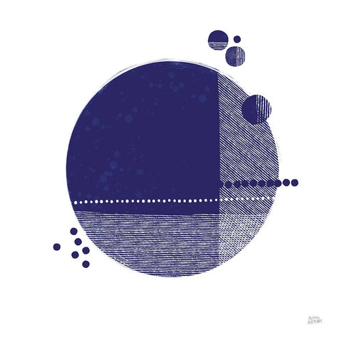 Tribeca II Indigo Black Ornate Wood Framed Art Print with Double Matting by Averinos, Melissa