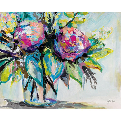 Big Blooms White Modern Wood Framed Art Print by Vertentes, Jeanette