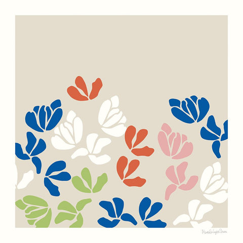 Fleurs de Matisse III Sq White Modern Wood Framed Art Print with Double Matting by Charro, Mercedes Lopez