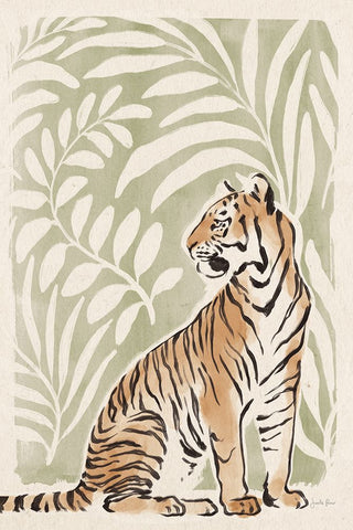 Jungle Cats II v2 White Modern Wood Framed Art Print with Double Matting by Penner, Janelle