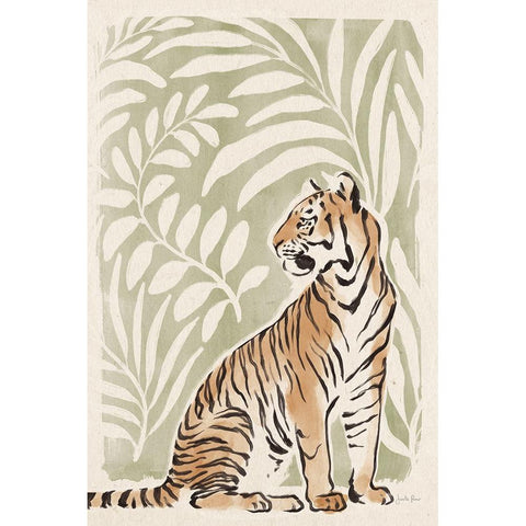 Jungle Cats II v2 White Modern Wood Framed Art Print by Penner, Janelle