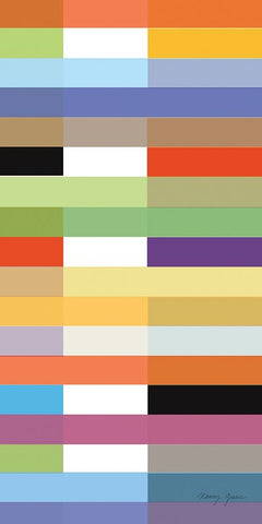 Party Time II Panel I Black Ornate Wood Framed Art Print with Double Matting by Green, Nancy