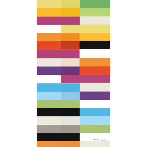 Party Time II Panel II Black Modern Wood Framed Art Print with Double Matting by Green, Nancy