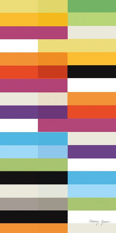 Party Time II Panel II White Modern Wood Framed Art Print with Double Matting by Green, Nancy