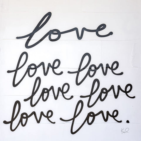 Love Times Seven Sq White Modern Wood Framed Art Print with Double Matting by Youngstrom, Kent