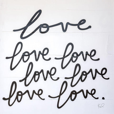 Love Times Seven Sq Black Modern Wood Framed Art Print with Double Matting by Youngstrom, Kent