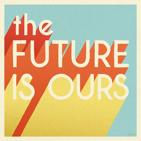 The Future is Ours I Sq Black Ornate Wood Framed Art Print with Double Matting by Penner, Janelle