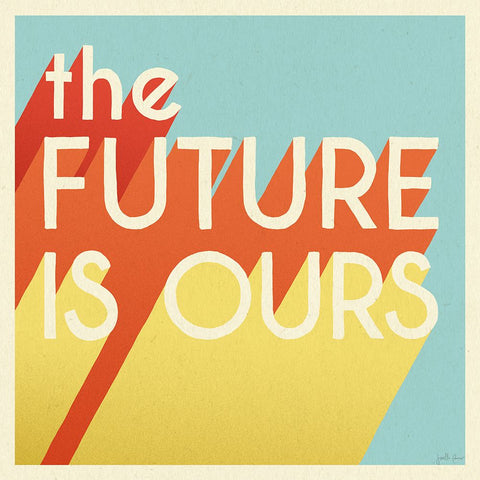 The Future is Ours I Sq White Modern Wood Framed Art Print with Double Matting by Penner, Janelle