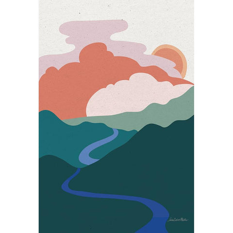 Hills and Valleys I Light v2 Gold Ornate Wood Framed Art Print with Double Matting by Miller, Sara Zieve