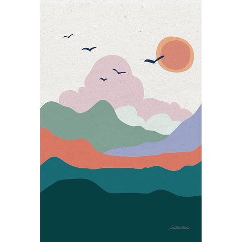 Hills and Valleys II v2 Gold Ornate Wood Framed Art Print with Double Matting by Miller, Sara Zieve